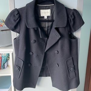 Banana Republic Black Pique Cap-sleeve Jacket